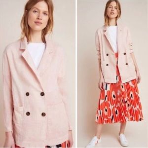 ANTHROPOLOGIE AMADI KAYE LINEN COTTON BLAZER sz xs